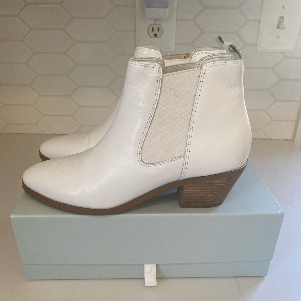 White Marc Fisher Chelsea Booties